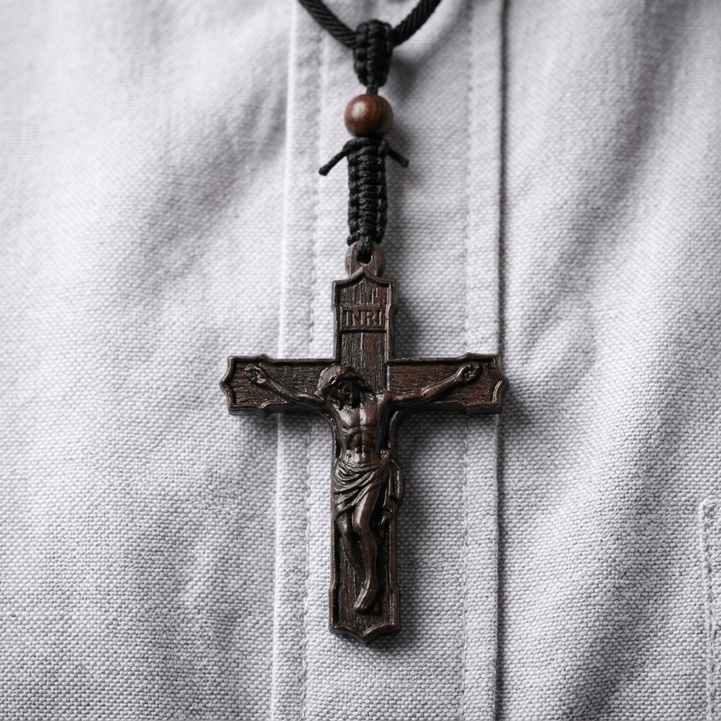 สร้อยคอ Ebony Crucifix - งานฝีมือประณีต