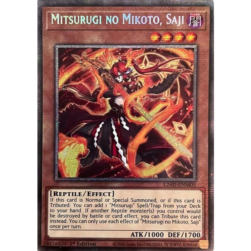 [ การ์ด Yugioh ของแท้ ] L26D-ENM05-Mitsurugi no Mikoto, Saji (Starlight Rare) - เด็คโมเดิร์นในตํานาน