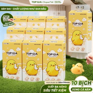 [SIÊU TIẾT KIỆM] Khăn Giấy Pio TopGia Đa Năng Cao Cấp Thùng 10 5 4 Bịch,Siêu Dai Mềm Mịn 200 Lần Rút