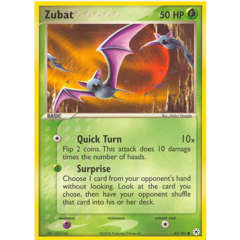 [การ์ดโปเกมอน TCG] Zubat - 83/101 - ทั่วไป