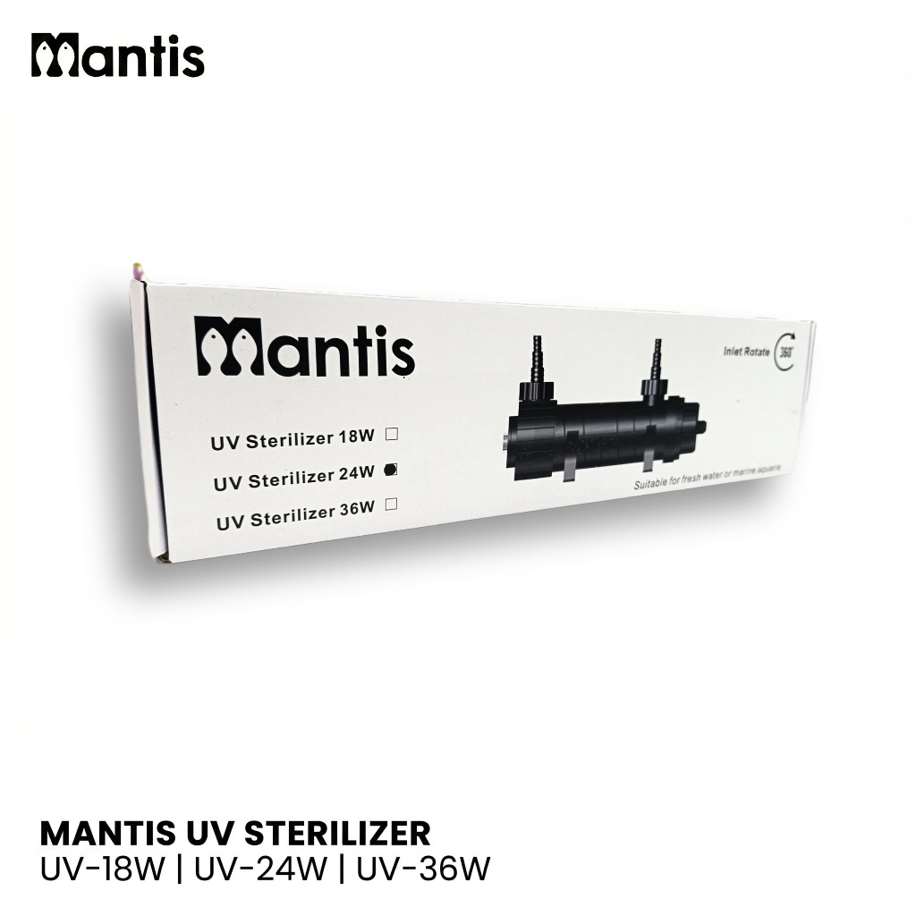MANTIS MS-UV Aquarium Disinfection UV Lamp (18W/24W/36W/55W) - ฆ่าเชื้อแบคทีเรีย,สมดุล Redox