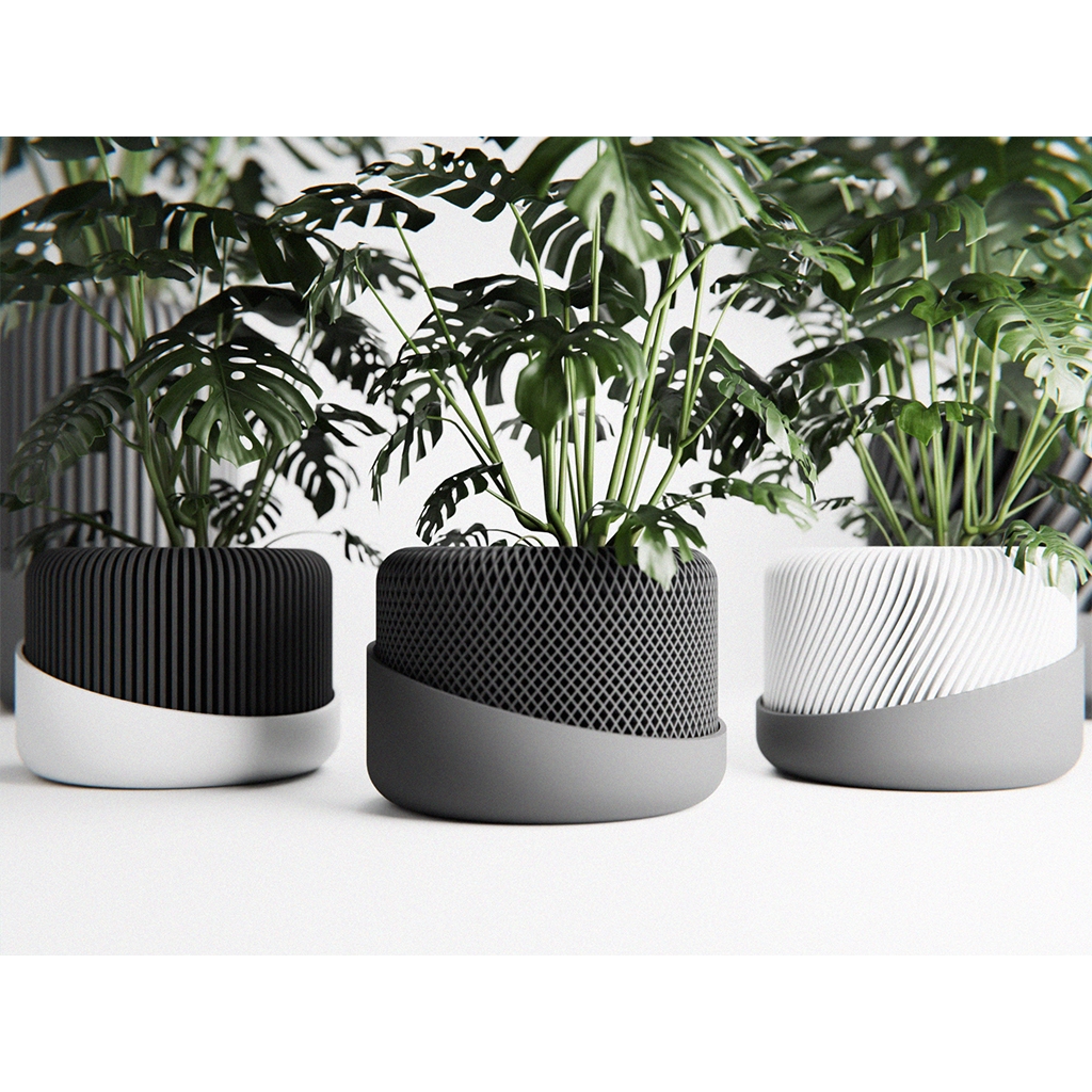 Japandi Self-Nourishing Plant Pot ขนาด 12 ซม. - Smart Self-Watering Plant Pot Desk Decor - สไตล์โมเดิร์นมินิมอล