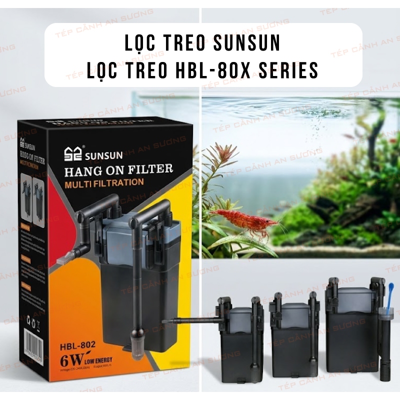Sunsun HBL-801 กรองแบบแขวน | HBL-802 | สวัสดี-803 เครื่องกรองน้ําตู้ปลาใช้งานได้อย่างราบรื่นและประหย