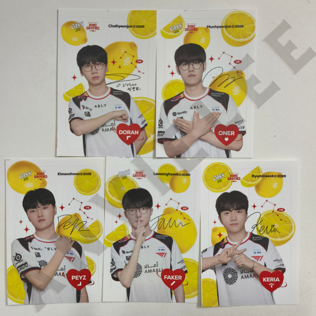 การ์ด T1 Cass Faker Oner Gumayusi Keria Doran Peyz มะนาว