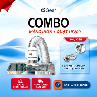Combo máng hút khói inox 304 GEER chính hãng – Kèm quạt thông gió hút mùi bếp mạnh, chạy êm, tiết kiệm điện