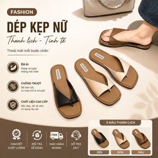 Dép Xỏ Ngón Nữ Đi Biển Đế Bệt Êm Chân, Dép Sandal Nữ Đế Bằng Thoáng Khí Đi Làm Đi Chơi