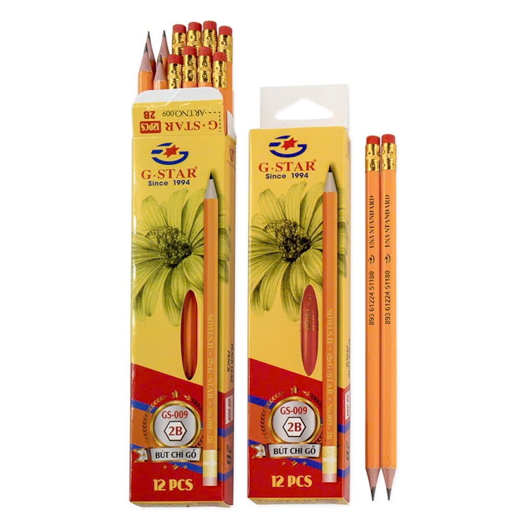 Gstar 009-3B, 4B, 5B, 6B ดินสอดํา (12/กล่อง)