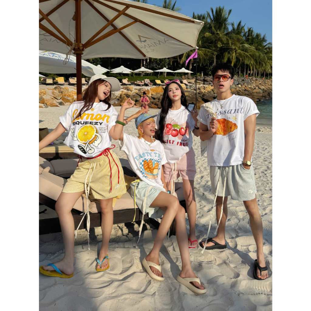 AB HOUSE - SUMMER เสื้อยืด Boxy แฟชั่นผู้ชายและผู้หญิง