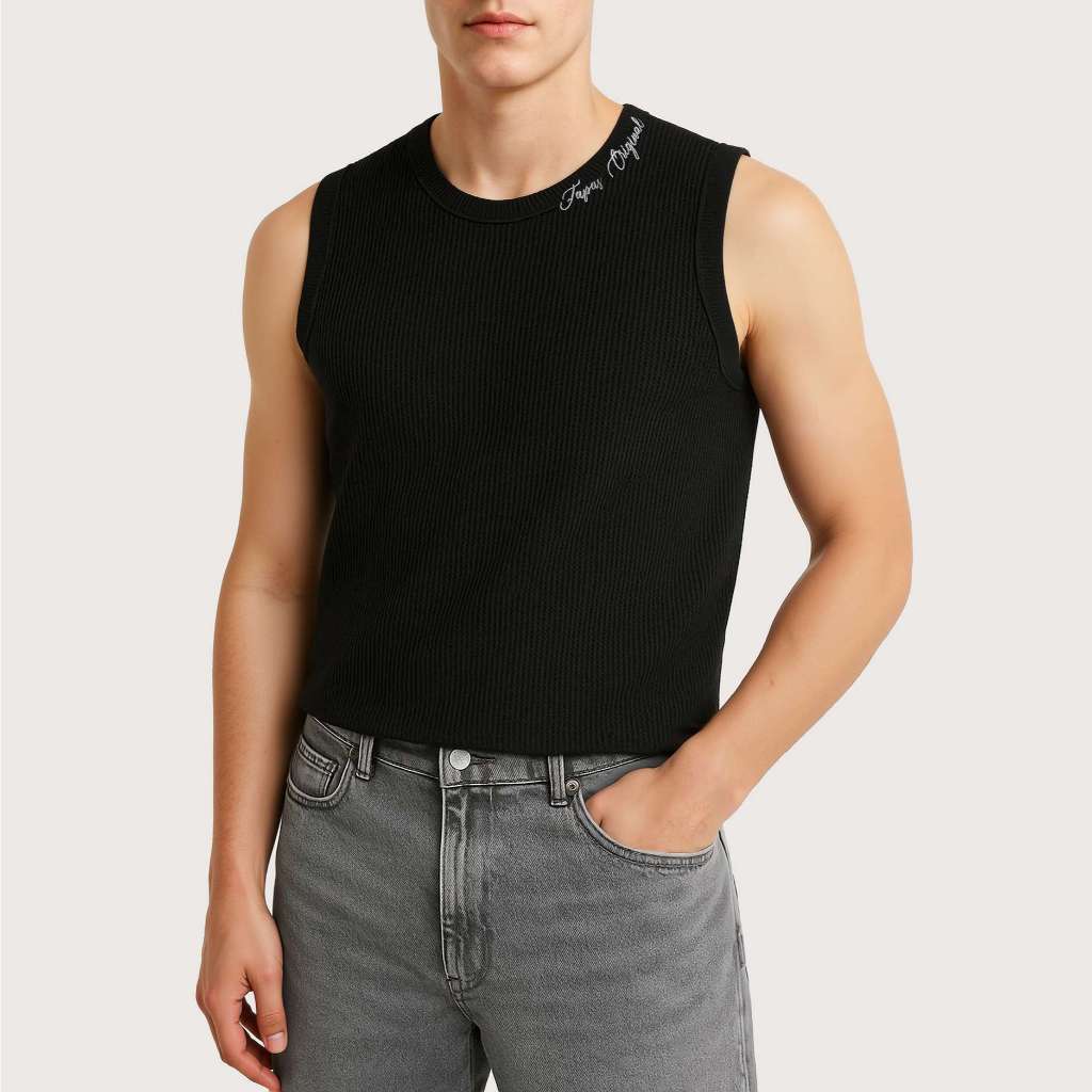 Fapas Waffle Tanktop, Fapas Tank Top, Regular Form 3 หลุมเสื้อคุณภาพสูงรังผึ้งวาฟเฟิลยืดหยุ่น