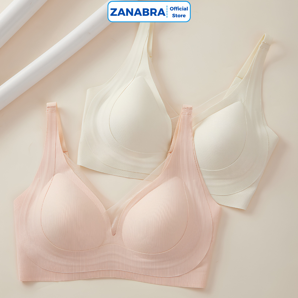 เสื้อชั้นในสตรีคอวีคัพเบาะบางไม่มีขอบไม่มีขอบไม่มีขอบป้องกันกระดิก ZANABRA A2377