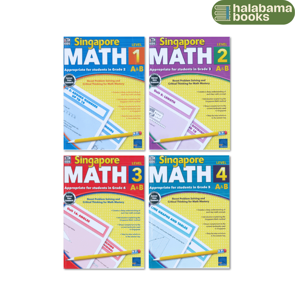 หนังสือ Sing Math - Singapore Math Level 1,2,3,4 - พร้อมคําตอบ พิมพ์เลเซอร์