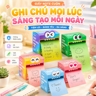 Hộp 105 Giấy Note Trong Suốt Chống Thấm NHAMOI, Giấy Ghi Chú Nhiều Màu Viết Được Bút Bi & Gel