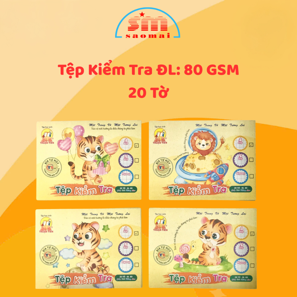 แฟ้มทดสอบ 4 กล่อง Ly Tuuan Tien DL 80, 100 GSM/ กระดาษทดสอบ 20 แผ่น เครื่องเขียน Sao Mai