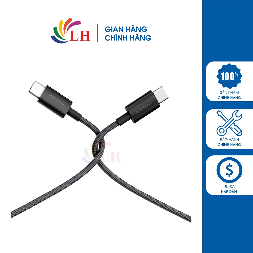 สาย Cuktech USB Type-C to Type-C 1.5m 60W CTC315P - สินค้าของแท้