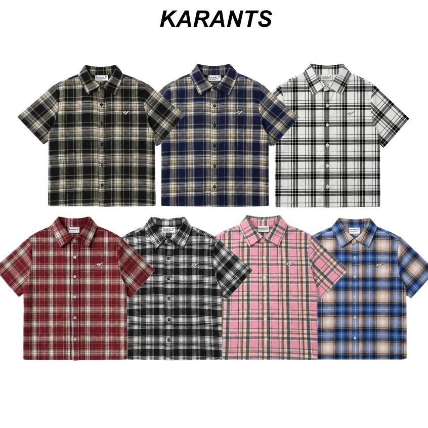 Karants Form Boxy Flannel Shirt - เสื้อเชิ้ตธรรมดาทนต่อริ้วรอยระดับพรีเมียมสําหรับผู้ชายและผู้หญิง -