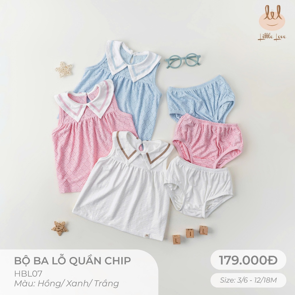 LILL LITTLE LOVE CHIP PANTS SET [SUPER SOFT, COOL, SMOOTH, STRETCHY และ ABSORBENT] SZ 6/9M - 4Y (HBL