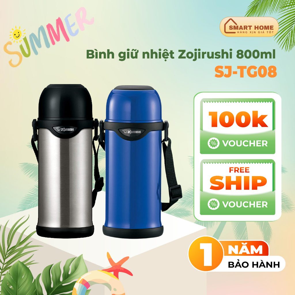 กระติกน้ําร้อน Zojirushi SJ-TG08-XA/ SJ-TG10-XA 800ml/ 1L เก็บความร้อนได้ 1 ปี สินค้าของแท้
