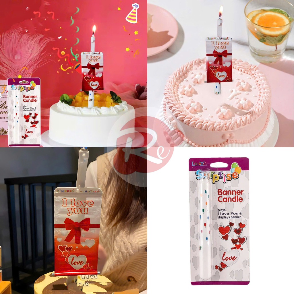 [SUPER CHEAP ️] – Combo of 2 I Love You Candles - ตกแต่งเค้กวันเกิด