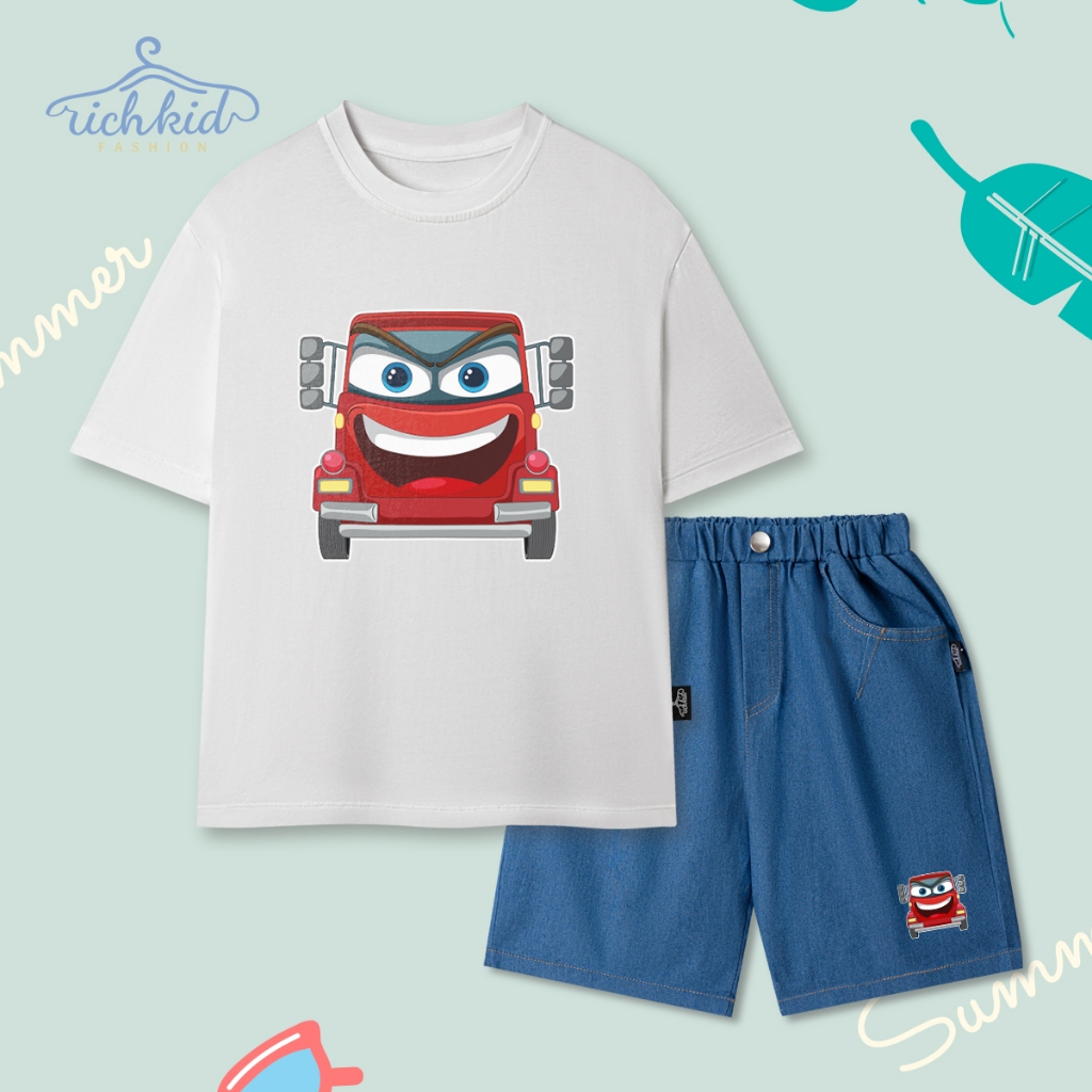 (UPGRADE VERSION) เสื้อผ้าฝ้ายเด็กชาย ยีนส์กระดาษ เนื้อนุ่ม โปร่ง ทรง CAR (O2 +O5)