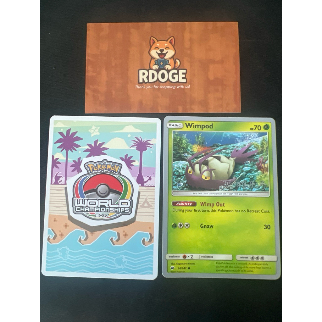 [การ์ดโปเกมอน TCG] Wimpod - 16/147 - การ์ดแชมป์โลก Kabu Fukase 2017