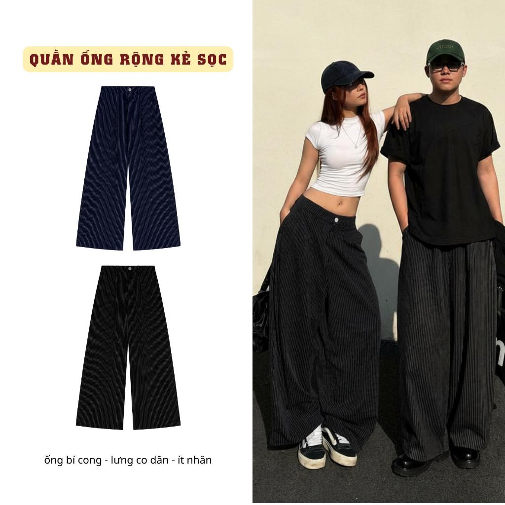Quần Dài SAIGONESE Hoạ Tiết Kẻ Sọc Form Rộng Có Nhúng Xếp Ly Unisex 2 Màu - QD01SP