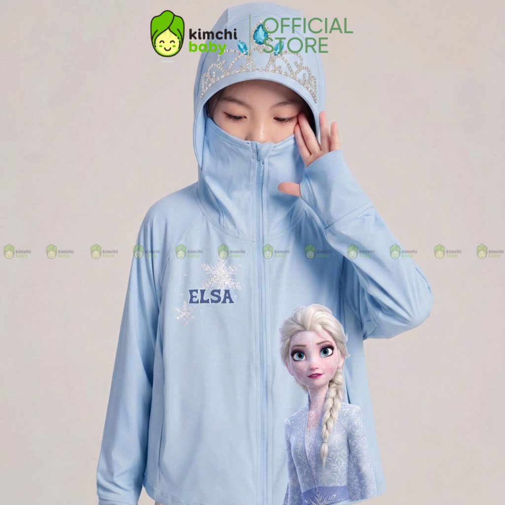 KIMCHIBABY เสื้อกันแดดสําหรับเด็กผู้หญิงคุณภาพสูงผ้าไอซ์คูลระบายความร้อนระบายอากาศป้องกันรังสียูวีลา