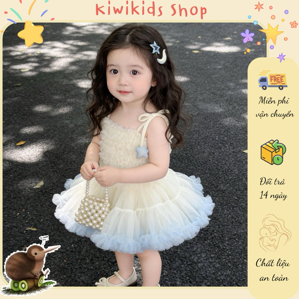 Ombre Chiffon Layered Princess TuTu Dress for Girls (ลูกค้าใส่รูปถ่ายที่ปลาย)