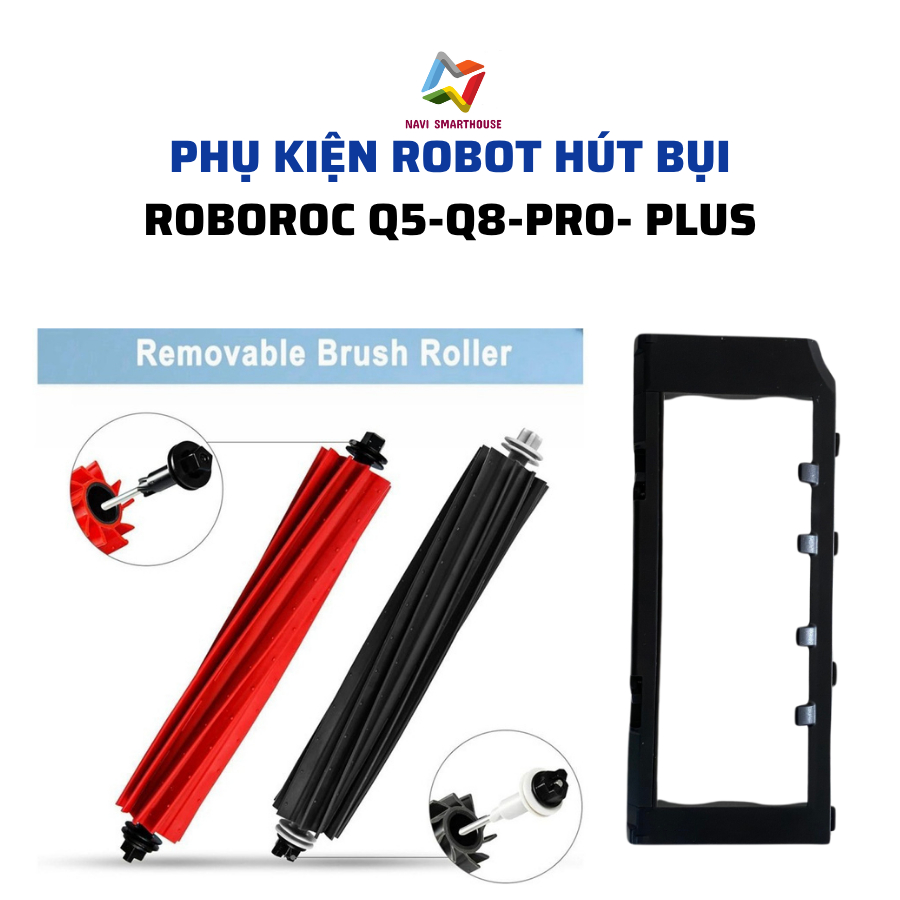 อุปกรณ์เสริมเครื่องดูดฝุ่นหุ่นยนต์ roboroc Q5 pro, Q5 pro plus, Q8 max, Q8 max plus แปรงหลัก, จุก