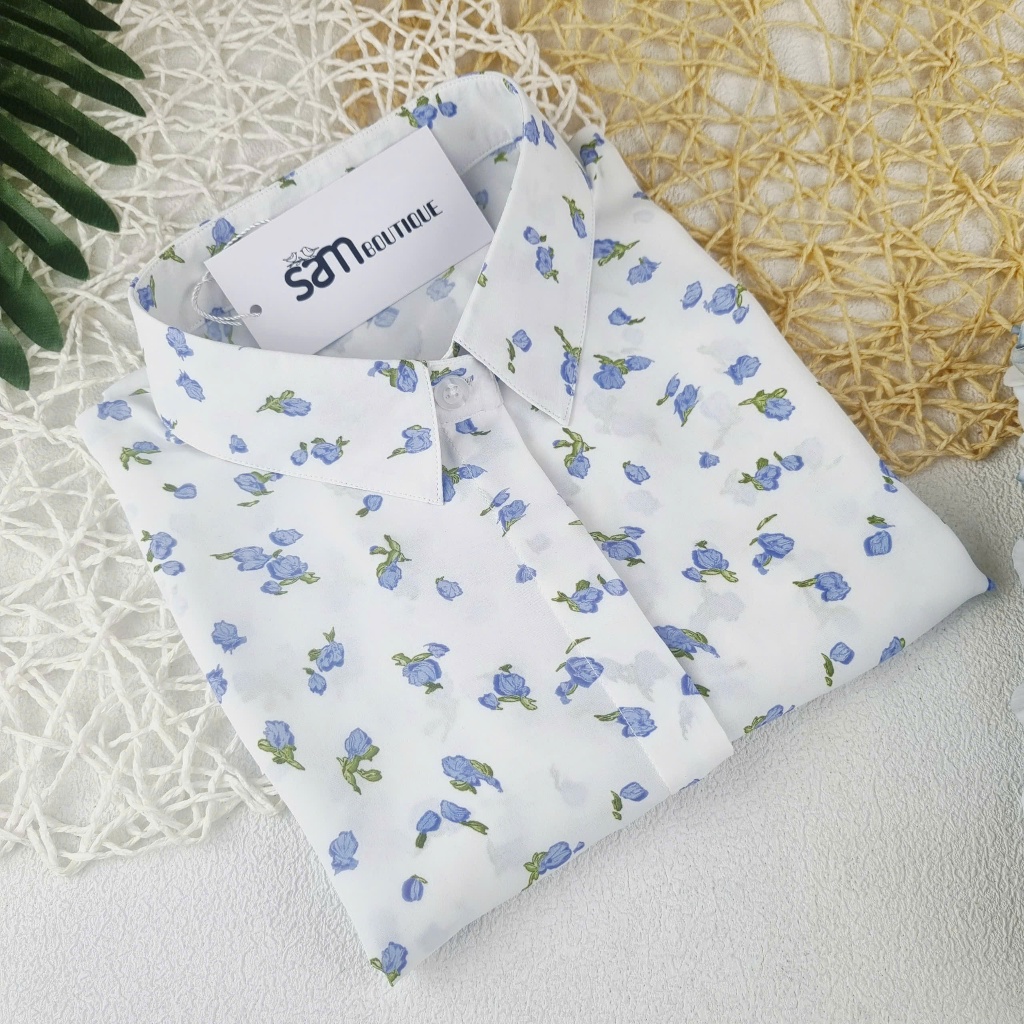 เสื้อเชิ้ตแขนยาวผู้หญิงผ้าไหมเรียบ/samboutique/LM002/
