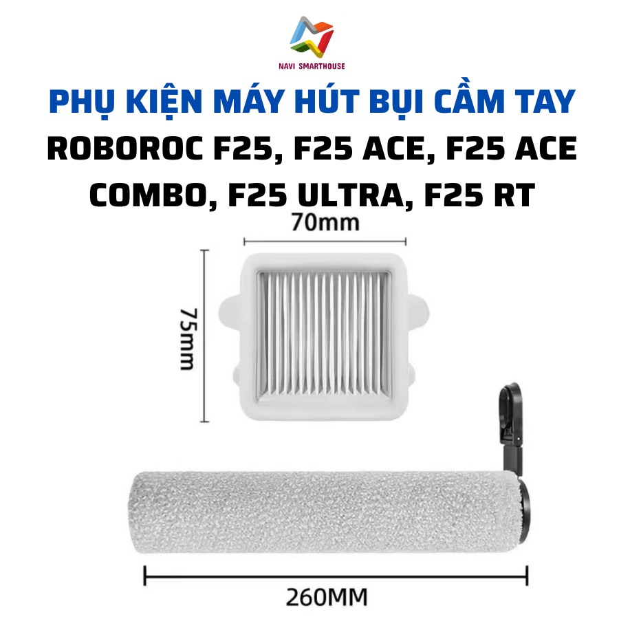 อุปกรณ์เสริมเครื่องดูดฝุ่นมือถือ Roboroc F25, F25 ACE, F25 ACE combo, F25 ultra, F25 RT ลูกกลิ้ง, กร
