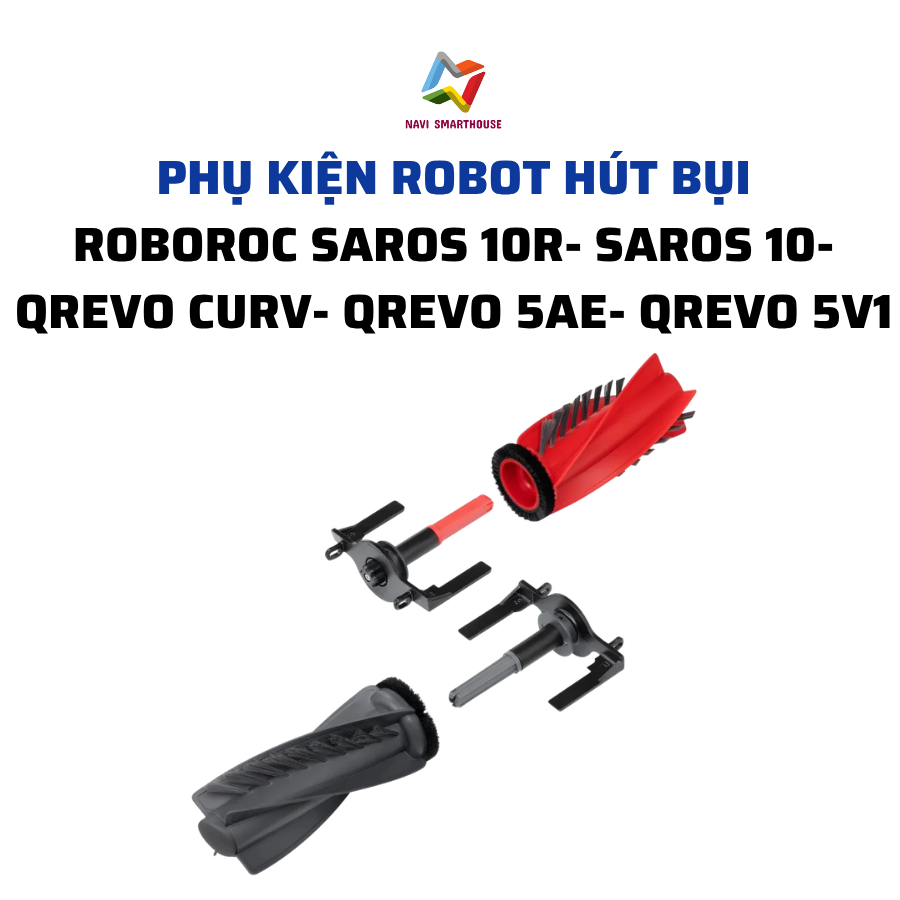 ชุดหัวแปรงสําหรับเครื่องดูดฝุ่นหุ่นยนต์ Roboroc Saros 10, Saros 10r, Qrevo Curv, Qrevo 5AE, Edge 5V1