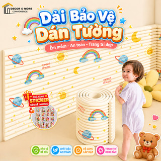 Dải Bảo Vệ Dán Tường DECOR Chống Va Đập Cho Bé, Cuộn Xốp Bảo Vệ Trẻ Em Không Hại Tường Dài 2 Mét