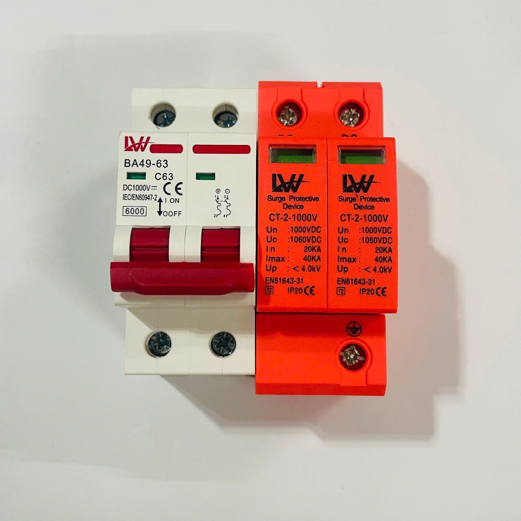 ป้องกันไฟกระชาก LW SPD DC 2P 1000VDC - ป้องกันฟ้าผ่า DC, CB DC