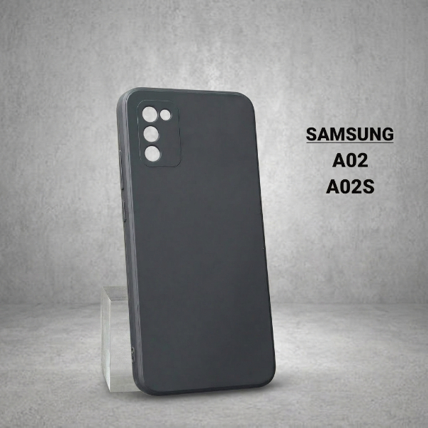 Samsung A02s, A02 เคสสีดําล้วน | เคสโทรศัพท์แบบยืดหยุ่น SS galaxy ปกป้องกล้องโทรศัพท์ Samsung ครอบคล