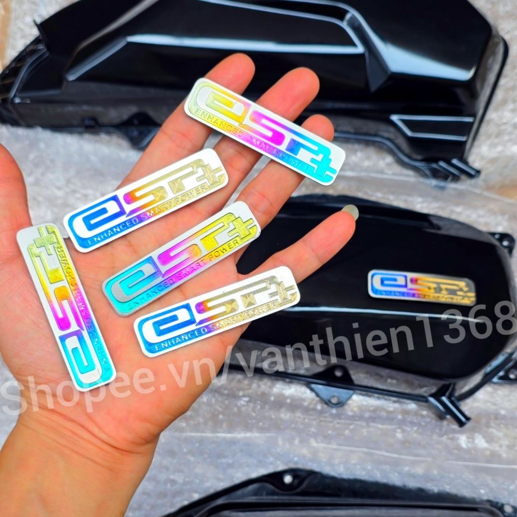 สติกเกอร์ไทเทเนียม ESP & ESP + E ไอเสียกรองอากาศสติกเกอร์สําหรับ VARIO AB SH VISION LEAD ADV SCOOPY STYLO Electrolytic สี