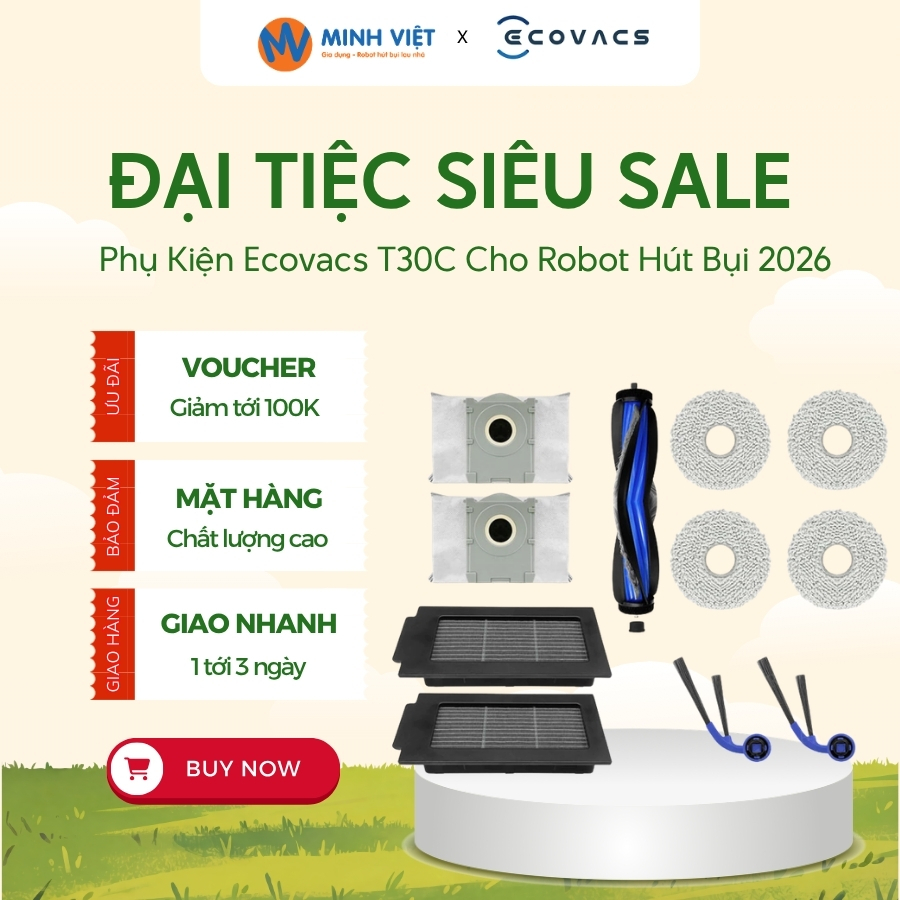 อุปกรณ์เสริมทดแทน Ecovacs T30C สําหรับเครื่องดูดฝุ่นหุ่นยนต์ - สินค้าพรีเมี่ยม คุณภาพ 100% - Minh Vi