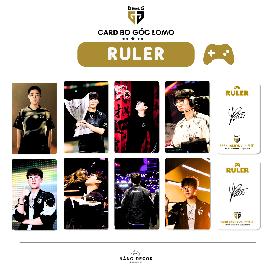 [HCM] Gen.G RULER Park Jaehyuk LOL การ์ดมุมโค้งมน (League of Legends) - ขนาด 5.4x 8.6ซม. | Sunny Dec