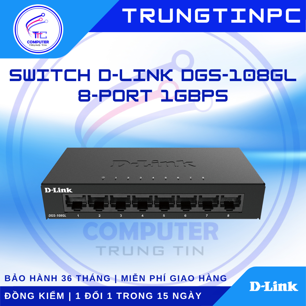 สวิตช์ D-Link DGS-108GL 8 พอร์ต 1Gbps