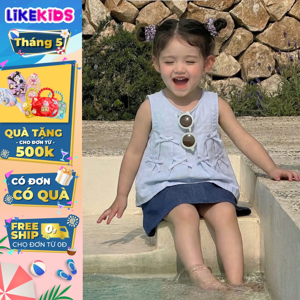 เสื้อซัมเมอร์สําหรับเด็กผู้หญิงลาย CROSS-BOW LikeKids E95