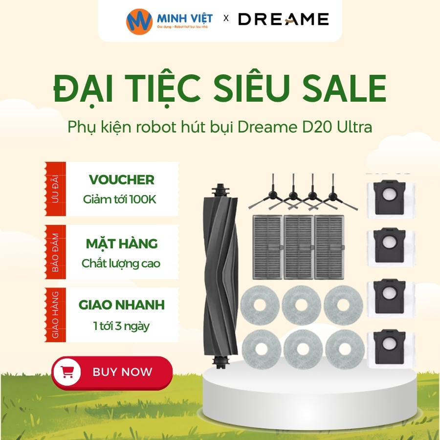Dreame D20 Ultra อุปกรณ์เสริมสําหรับเครื่องดูดฝุ่นหุ่นยนต์ - สินค้าคุณภาพ - พรีเมี่ยม 100% - Minh Vi
