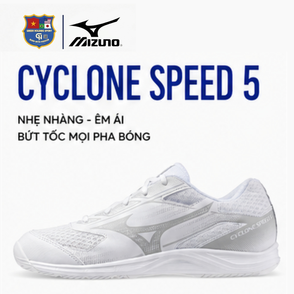 รองเท้าวอลเลย์บอล Mizuno Cyclone Speed 5 ของแท้ - เบา ยืดหยุ่น ด้ามจับดี