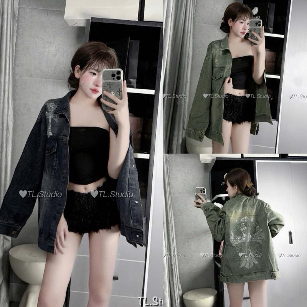 QC Soft Jean Loose Chome Cross Jean Jacket
