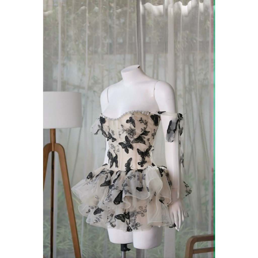 สินค้ามาใหม่ COMMITMENT TO STANDARD SHAPE (ORANGE STUDIOS) - Nabi Dress - Short Bustier Rhinestone L