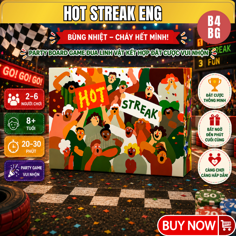 เกมกระดาน Hot Streak เวอร์ชันภาษาอังกฤษ เกมแข่งมาสคอตผสมผสานกับความสนุก B4KIDS