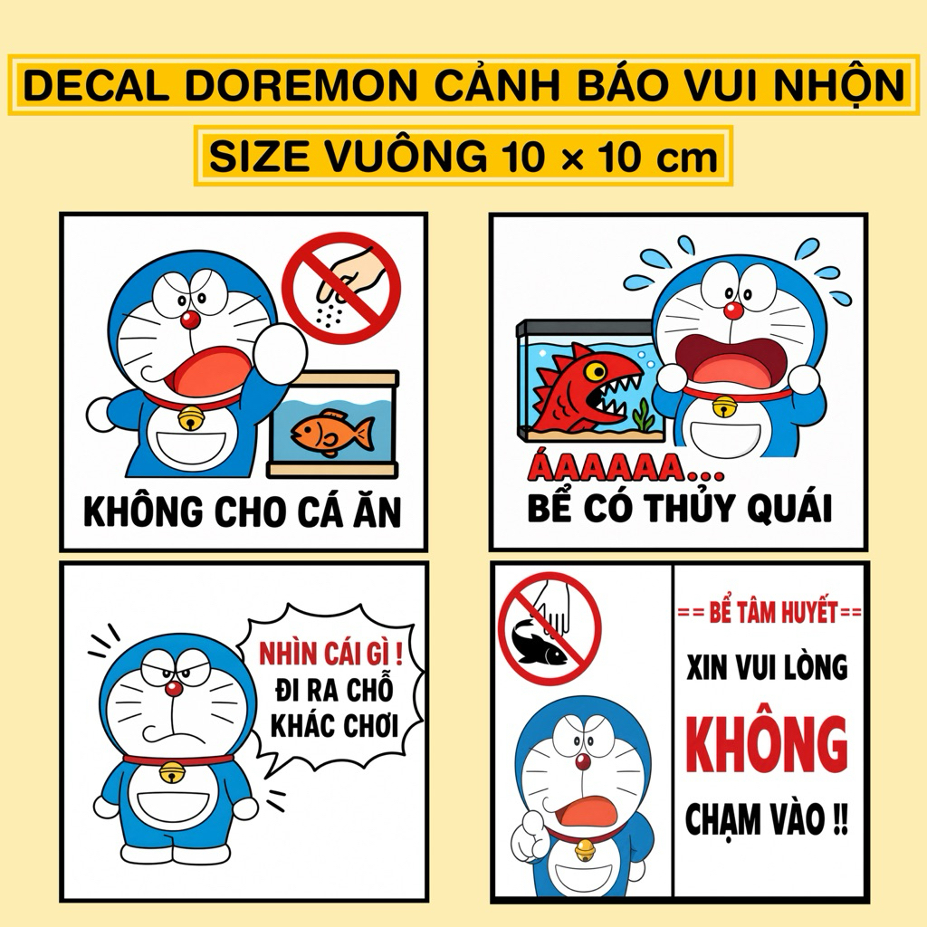 FUNNY DOREMON WARNING DECAL - สติ๊กเกอร์น้ํา FUNNY