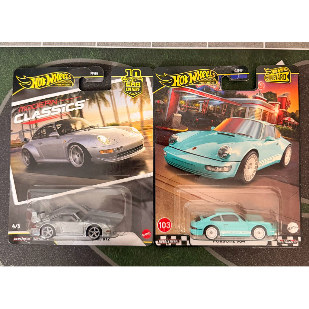 [Antique Porsche Combo] 2 Hot Wheels premium Porsche 1992 GT3 x Porsche 964 รถโมเดล