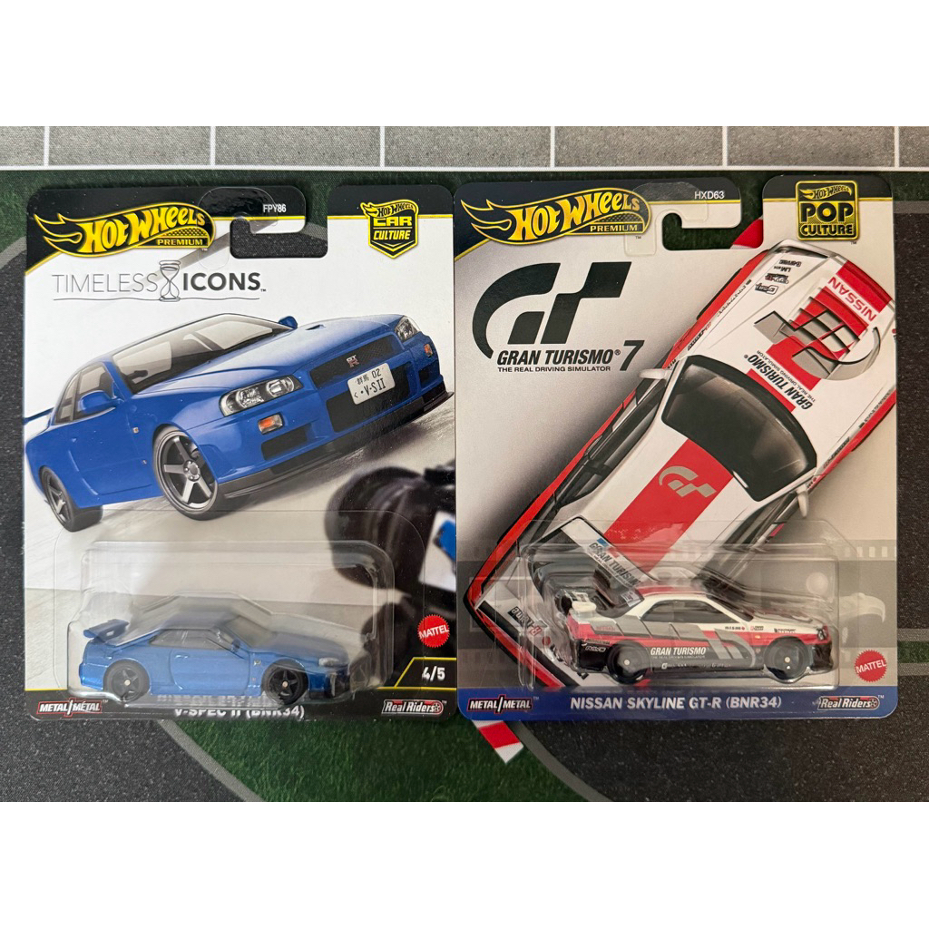 [Combo R34] 2 Hot Wheels พรีเมี่ยม Nissan Skyline BNR34 รถโมเดล