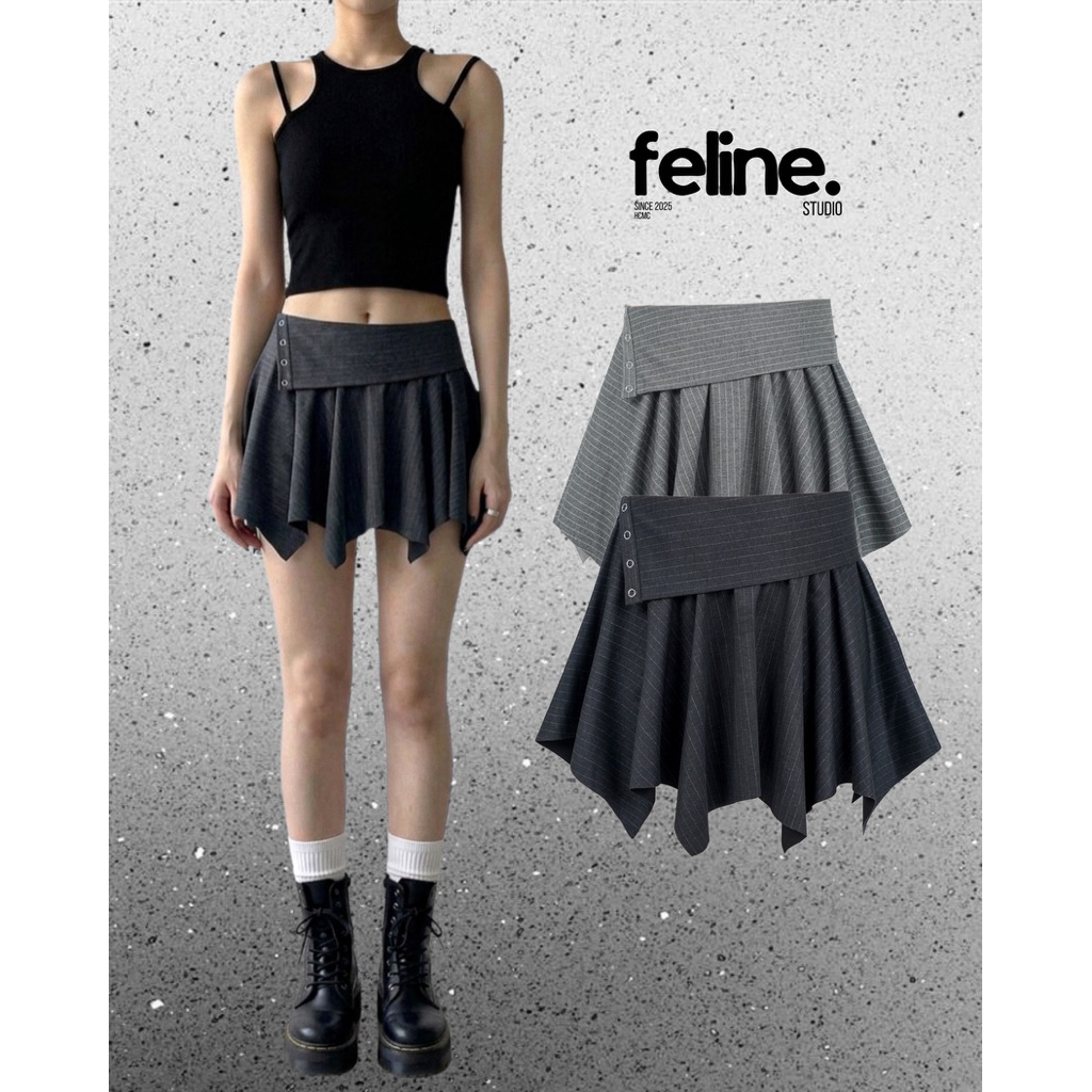 [FELINE STUDIO] SKIRT HALO PINSTRIPE