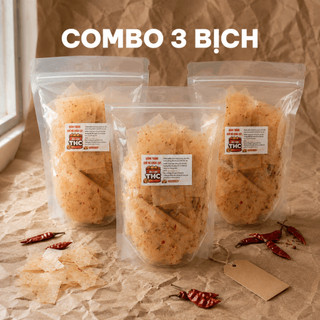 [Best Seller] Combo 3 Bịch Bánh tráng khô bò chua cay - Túi 250G/500G - Ăn vặt THC