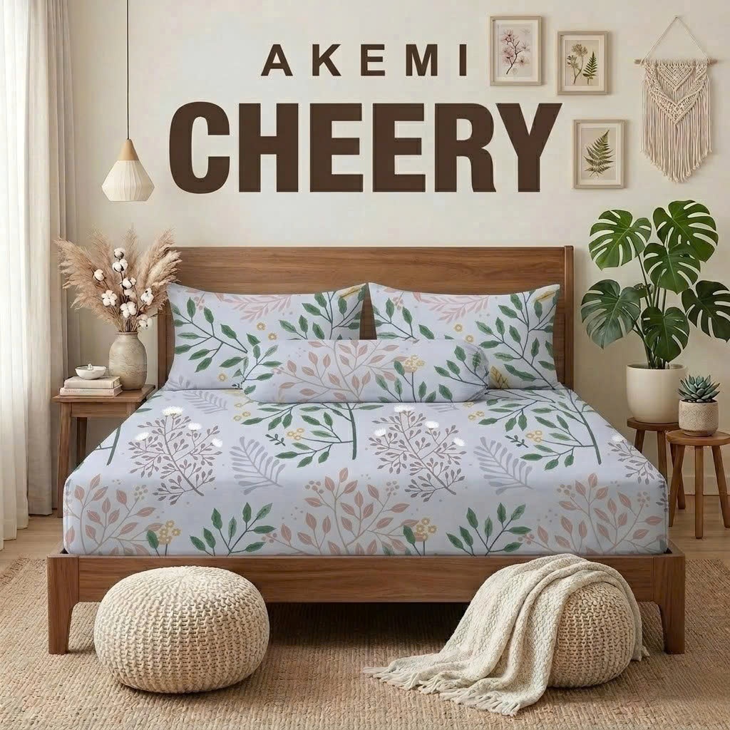 Ai By Akemi Cheery ชุดผ้าปูที่นอนและปลอกหมอน 4 ชิ้น ทุกขนาด Queen King
